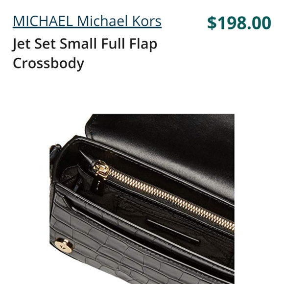 NWT Michael Kors Black Croc Print Crossbody - Picture 13 of 13